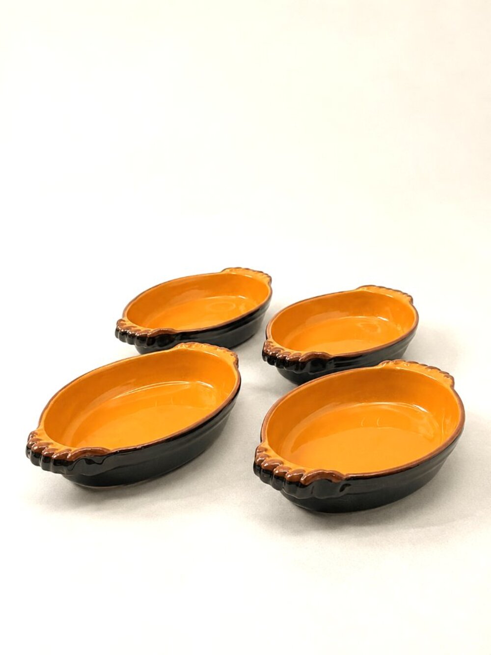 Bobby Flay Plancha Au Gratin Dishes (4) – Portugal Stoneware Bakers Brown/Amber